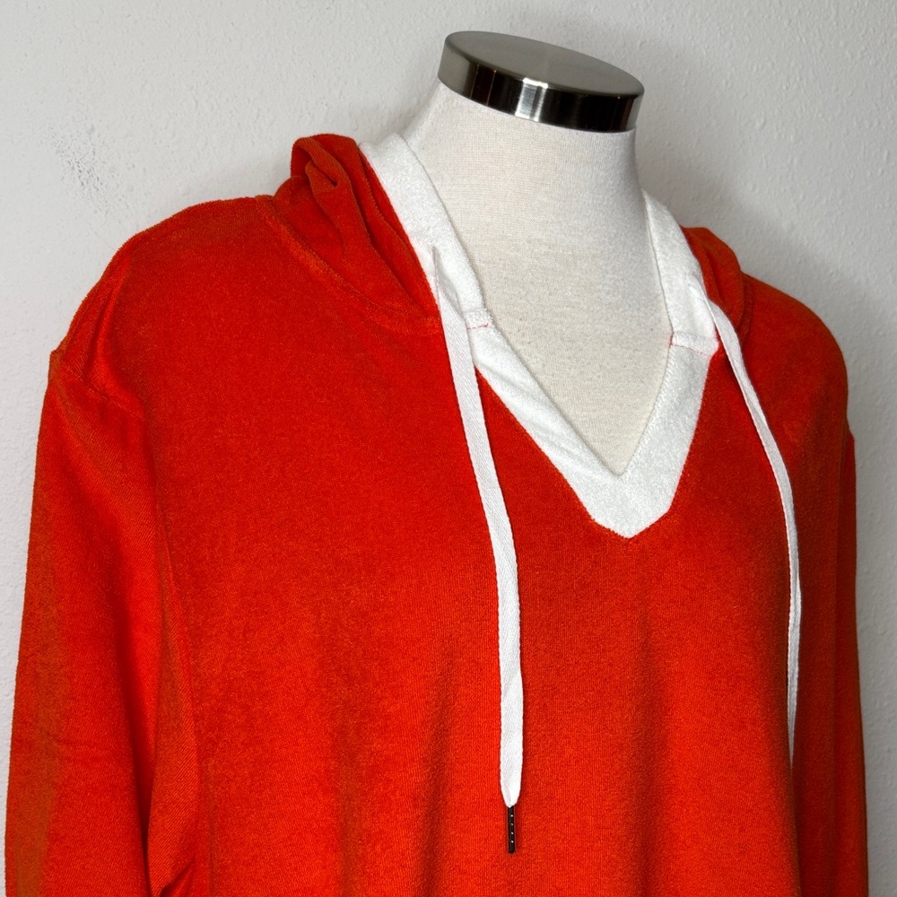 Cuddl Duds size 3X V-Neck Orange terry cloth Sweater - Picture 2 of 9